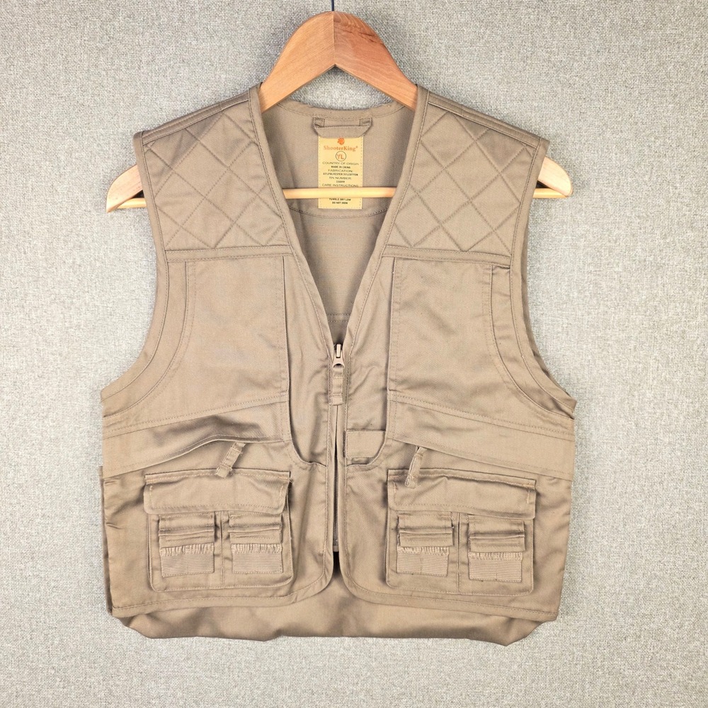 ShooterKing Youth Large Tan Shooting Vest Quilted Hunting Utility NWOT